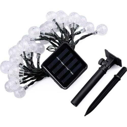 50 LEDs 10m Crystal Ball Solar Light Outdoor String Lamps for String Lights Fairy Holiday Christmas Party Garland Garden Lights