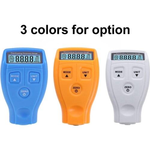Paint Thickness Gauge White Orange Blue Meter Coating Thickness Gauge Paint Depth Gauge Meter with Backlight LCD Display