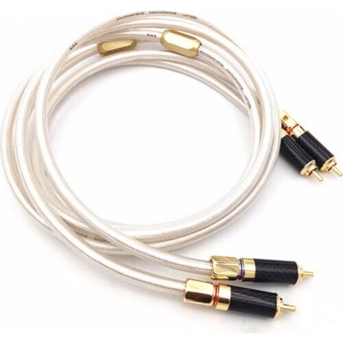 HiFi Liton Silver-plated Dual-Filter Audio/Video Signal Line RCA Cable with Gold plated plug for Amplifier CD player