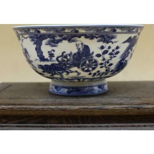 Chinese Jingdezhen Porcelain Blue and White Personage Bowl