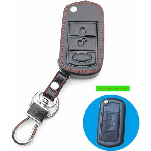 Leather Car key Cover for LAND ROVER Range Rover Sport LR3 Discovery Folding Flip Remote Key Case Fob 3 Button Protect