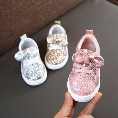 2021 spring new girls' sneakers childrens casual shoes girls' bow sequin shoes sneakers kids shoes shoes for women sneakers