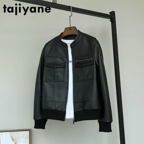 Genuine Autumn Spring Leather Jacket Women Korean Sheepskin Coat Female Coats Womens Clothing Mujeres Abrigos WPY831