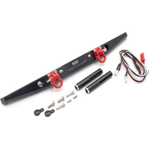 KYX Racing Alloy Rear Bumper w/ Lights Lamp Upgrades Parts Accessories for RC Crawler Car Axial SCX10