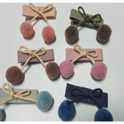50Pcs/lot Cute Hair Drop Ball Hair Clip Childrens Girl Animal Hairpins Korea Simple Hair Accessories Headwear Barrette