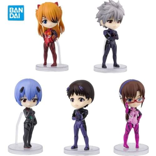 BANDAI Figuarts Mini EVA Anime Evangelion Ikari Shinji Asuka Langley Soryu Figurines Kawaii Dolls Action Figures Kids Toys Gifts