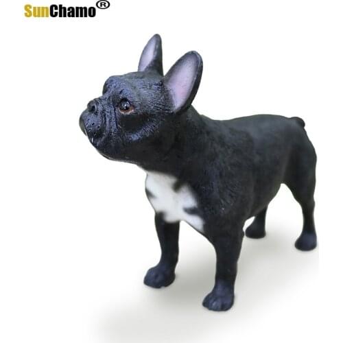 Fashion Simulation Battle Model French Bulldog Decoration Cattle Crafts Figurines Miniatures Murals Decoration Crafts Ornaments