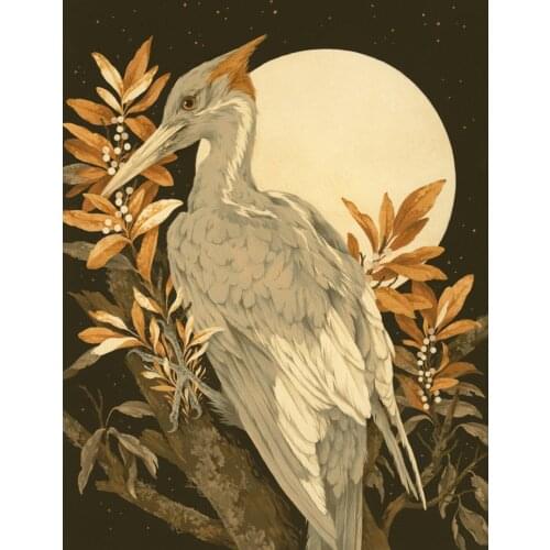 5D DIY Poured Glue Diamond Painting Kits Scalloped Edge Fox Crane Deer Turkey Wall Decoration Soft Canvas Unique Handcraft Gift