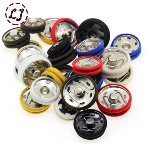 New arrived 10pcs15mm/17mm/19mm/21mm big metal copper Snap Fasteners Press Button wrapped with cloth Stud sewing accessory DIY