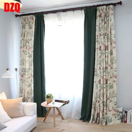 New Cotton Curtain for Living Room Prints Boys 'curtains Green Curtains for Bedroom Fabric Half-light Curtains