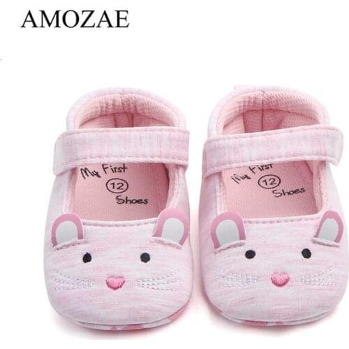 Newborn Baby Girl Shoes Cute Animal Pattern Princess Kid Anti-slip Shoes For 0-18 Months Infant Toddler Crib First Walker