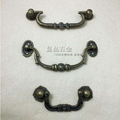 Wholesale Antique drawer handle Zinc alloy handle Retro pull the door Decoration Cabinet Handle Get screw