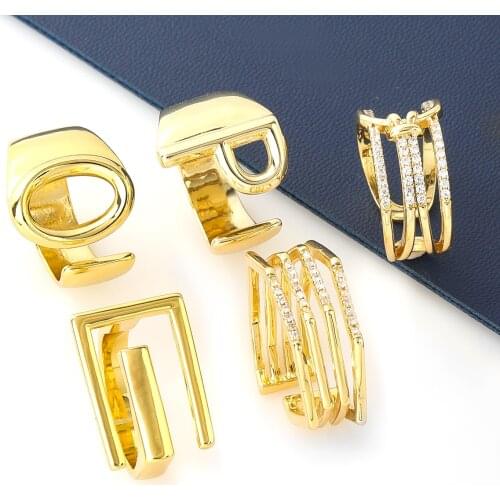 Pauli Manfi 2021 Fashion Metal Copper Rhinestone Letter Star Ring Couple Popular Creative Ring Party Accessories