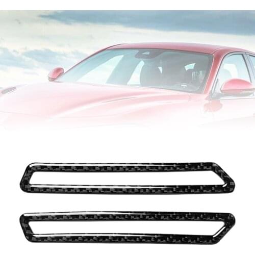 2pcs/set Front Pillar Air Vent Outlet Trim Cover Carbon Fiber Decor Replacement For Alfa Romeo Giulia 2017-2019