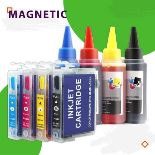 T0731 refillable Ink Cartridge for Epson 73 T0731N 73N T30 TX203 TX510F TX210 CX5900 T40W TX205 TX209 TX409 TX113