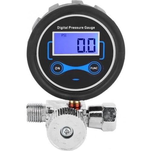 1/4in 0-200PSI Pneumatic Air Regulator Control Valve Digital Pressure Gauge Regulating for Spray Gun Universal