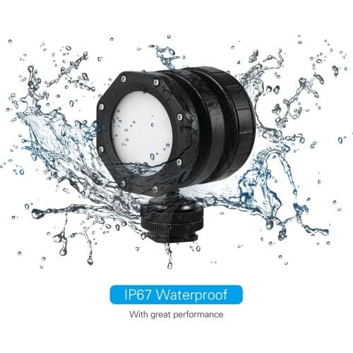 Dimmable Waterproof Mini LED Video Light Fill-in Lamp 5600K CRI 95+ for GoPro 7/6/5 Support Diving Underwater Photography