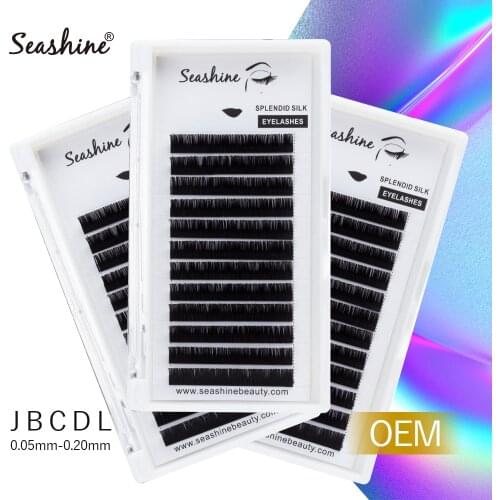 Seashine Eyelashes Extensions CLASSIC Lash L Curl 12Rows 8-14mm Mix Volume Lash Fan Natural Mink Individual Lashes Extensions