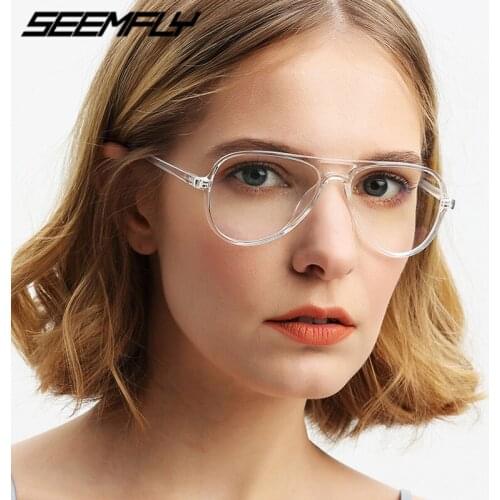 Seemfly Irregular Glasses Frame Women Men 2020 New Vintage Clear Lenses Eyeglasses Female Goggle Spectacle Mirror Unisex Eyewear