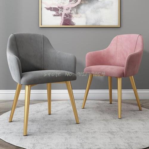 Nordic dressing stool light luxury net red ins dining chair restaurant stool back chair modern minimalist flannel makeup chair 1