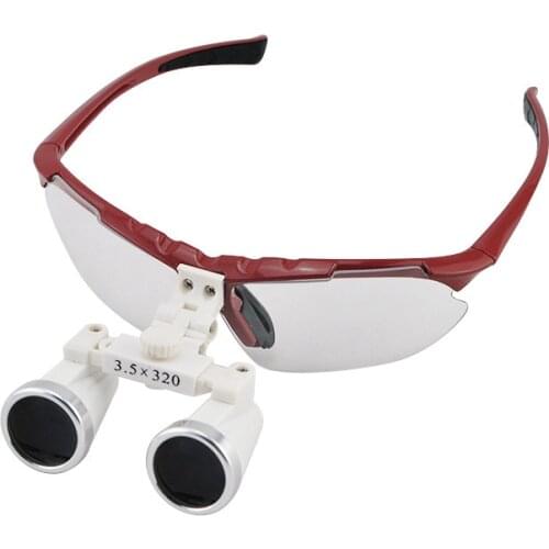 Dental Medical Surgery Binocular Magnifier 3.5 Times with 420mm Optical Glass Lens Portable Spectacle Magnifier