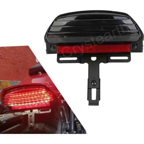 Tri-Bar Rear Fender LED Tail Brake Light License Plate Taillight For Harley Softail FXSTC FXST Cross Bones FLSTSB FXSTS 2006-up