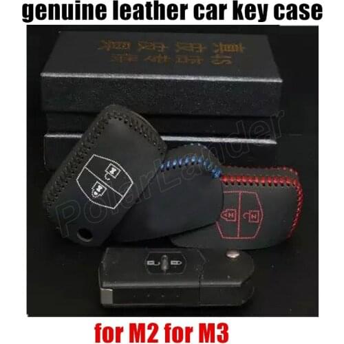 Only Red New Hot Hand Sewing Genuine Leather Car Key Case Exquisite Handmade Key Cover Fit for MAZDA M2 M3 M5 6M8