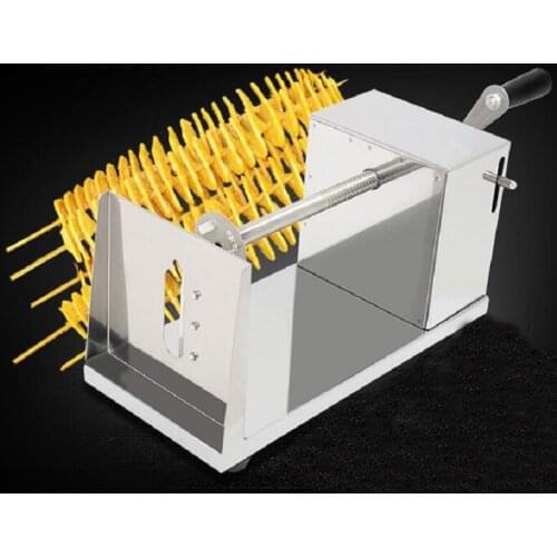 1PCS Batata Machine For Home Restaurant Cooking Tools Stainless Steel Spiral Cutter Potato Slicer Manual Twisted Potato Cuttting