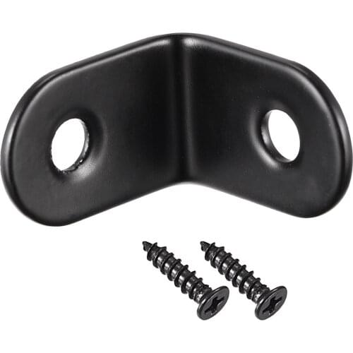 Uxcell Corner Brace Angle Bracket Fastener Stainless Steel L Shape 25mmx25mmx16mm Black with Screws, 20 Pcs