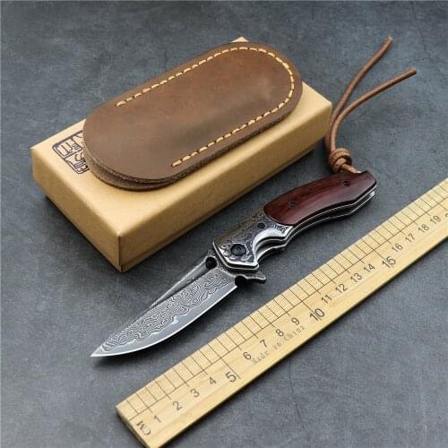 VG10 forged Damascus steel outdoor survival portable folding knife collection hunting tactics self defense sharp EDC tool knife