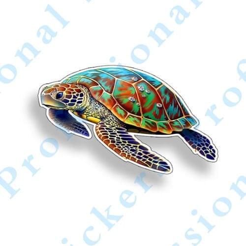 Funny stickers Sea Turtle Sticker Colorful Laptop Cup Cooler Car Vehicle Window Bumper Decal Motorcycle Vinyl Decals