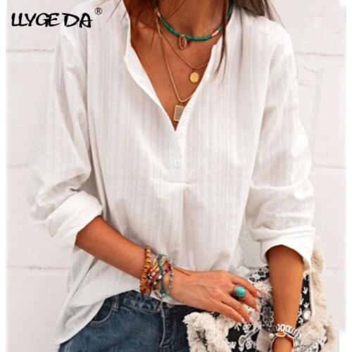 Plus Size Cotton Linen Women Shirt Long Sleeve Turn Down Collar Womens Shirts 2021 Summer Casual Fashion Woman Blouses Top