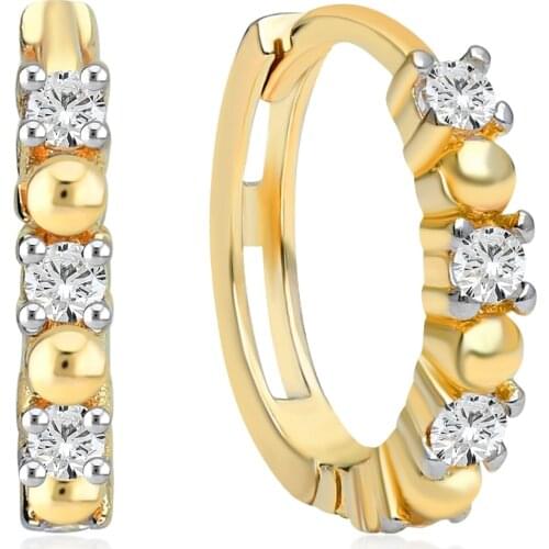 Womens Gold 14 Setting Cubic Zirconia Hoop Earrings For Women Extraordinary Earrings Jewelry
