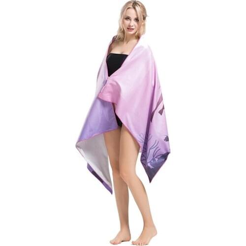 Women Beach Bath Towel Girl Quick Dry Printing Water Absorbent Towel for Adult