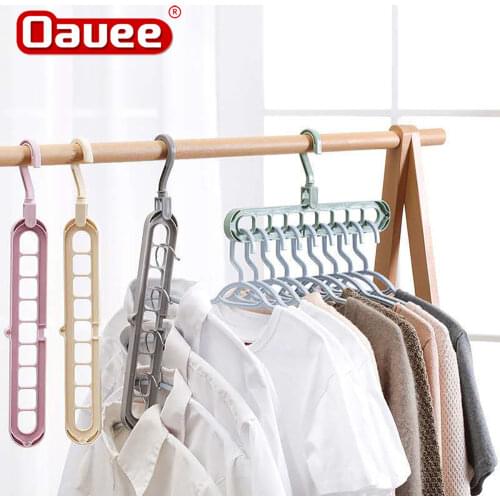 Household 9-Hole Rotating Non-Slip Folding Hanger Expandable And Foldable Space-Saving Magic Clothes Hook Drying Rack hanger
