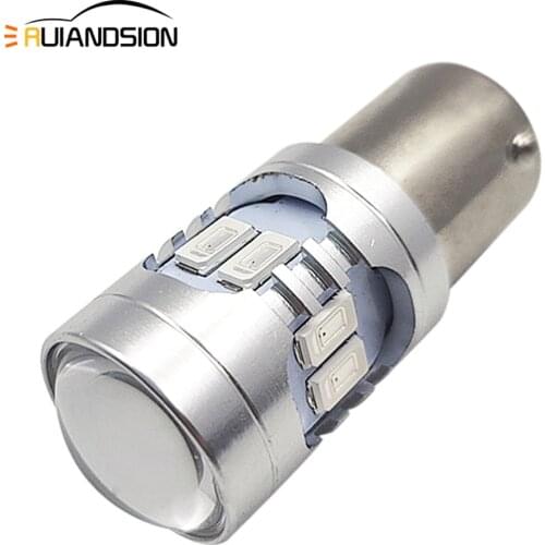 1PC No-polar 5-24V 1156 5730 Chip 12 LED Reverse Lights BA15S Turn Signals Light White Red Yellow P21W S25 LED Rear Tail Bulbs