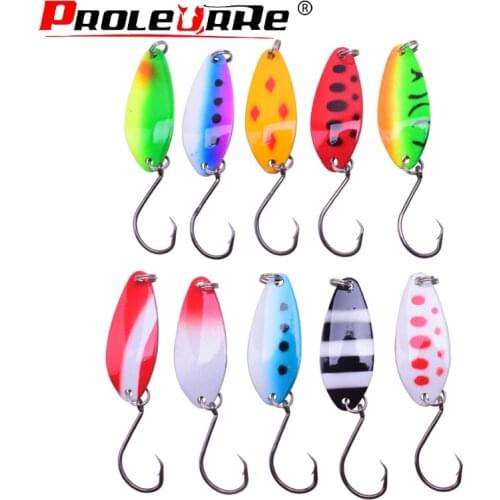 10Pcs/lot Fishing Lures Wobbler Spinner Baits Spoons Artificial Bass Hard Sequin Metal Steel Hook Tackle Lure Kit PR-406