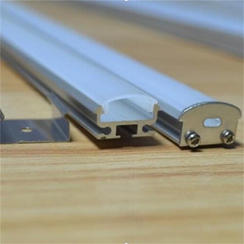 2m/pcs 75pcs/lot Transparent&Milky Waterproof Cover 2M Long Flat Shape LED Bar Light Aluminum Profile With End Caps