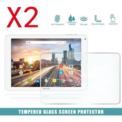 2Pcs Tablet Tempered Glass Screen Protector Cover for Archos 101b Neon HD Eye Protection Anti-Fingerprint Tempered Film