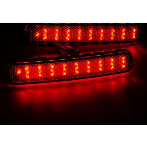 2pcs Rear Bumper Reflector LED Tail Brake Light Red Lamp Fit for Toyota Highlander 2011 2012 2013