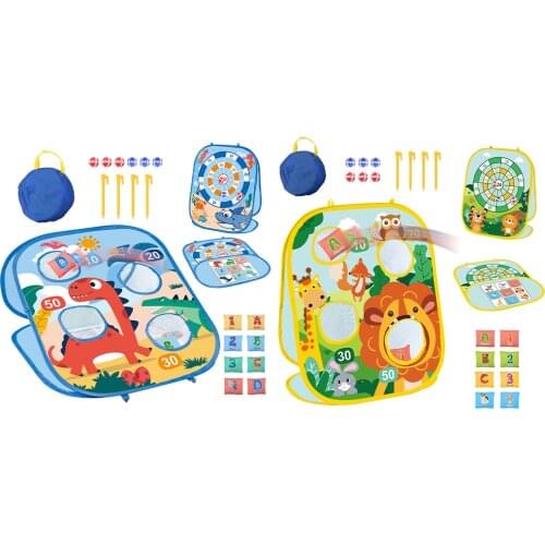 3in1 Bean Sand Bag Toss Game Collapsible Double Sided Cornhole Board Birthday Games 4 Holes 8 Sand Bags Indoor Outdoor Toy