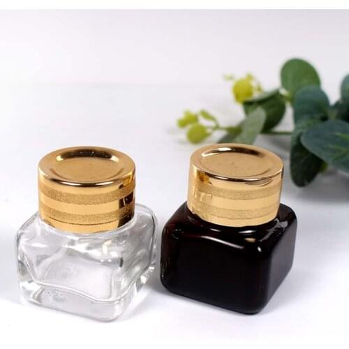 30pcs 15g Brown Square Eye Cream Jar Cosmetic Transparent Glass Empty Packaging Container