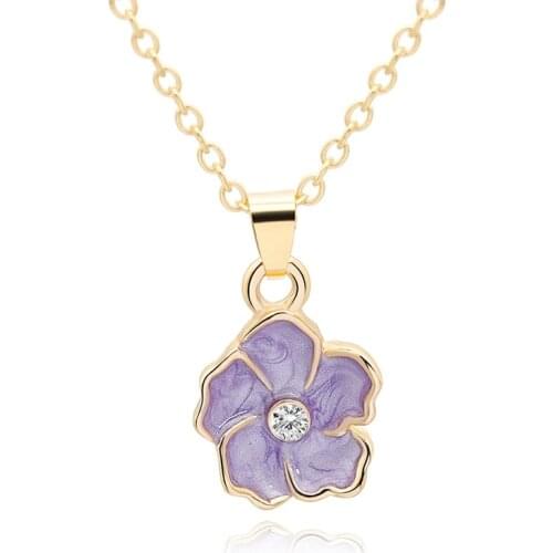 5 Color Sun flower Plant Lotus pendant charm Necklace Tiny Buddha Flower Lotos petal chain Necklace For Lady Women gift jewelry