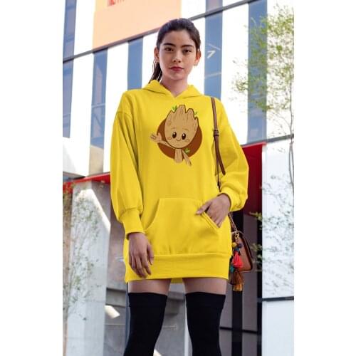 Angemiel Wear Cute Groot Yellow Dress Sweatshirt Tunik