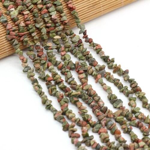 Natural Stone 3-6mm Irregular Shape Freeform Chip Beads Unakite String Bead for Jewelry Making Bracelet Necklace Accessories