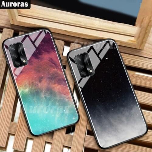 Auroras For Realme GT Master Edition Case Tempered Glass Full Cover Starry Sky Design Feather Funda For Realme GT 5G Cover