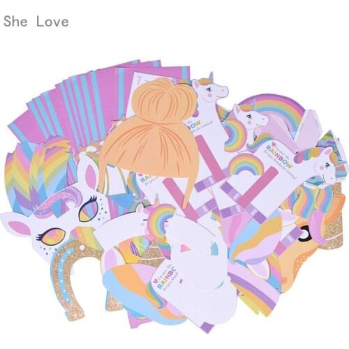 Chzimade Rainbow Unicorn Banner Garland Set Cake Topper Photo Props Baby Shower Birthday Decor