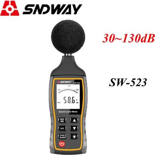 SNDWAY LCD Digital Sound Noise Level Describe Meter 30-130dBA 1.5 dB Accuracy Digital Sound Level Meter Backlight Noise Tester