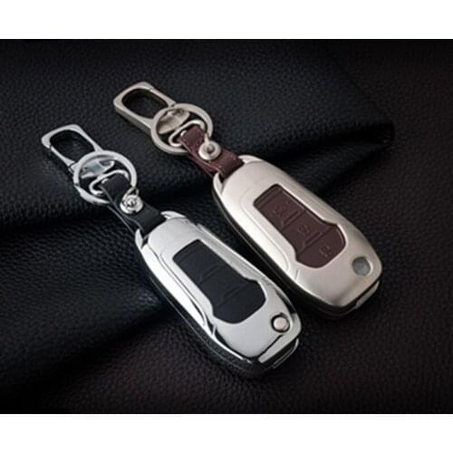 Zinc alloy Car Styling Key Remote Key Fob Case Cover Keychain for Ford Fiesta Focus 3 4 MK3 MK4 Mondeo Ecosport Kuga Focus ST