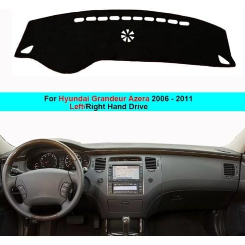2 Layers Car Auto Dashboard Cover Carpet Cape For Hyundai Grandeur Azera 2006 - 2011 LHD RHD Rug Dash Mat Dashboard Pad Anti-UV